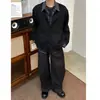 No Demasiado ModernoEncuentro de OtoñoCamisa de Otoño para Hombre de Manga Larga, Versátil Estilo Coreano Sencillo, Falso Dos Piezas, Color Sólido