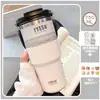 Taza de café de acero inoxidable, taza térmica, taza grande con popote, vaso de agua de aspecto elegante para niñas, vaso para hielo que mantiene el frío para hombres