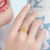 Tienda de oro con antigua canción francesa de oro y arena, rima, anillo de perlas de cuatro ruyi, ajustable, nuevo estilo nacional retro chino para mujeres