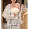 Estilo Coreano Pura Luxúria Garota Quente Top Tubo Quente com Diamantes Feminino de Verão Roupa Íntima Curta Sexy Sexy com Bojos e Costas Bonitas