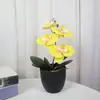 Impressão 3D Bonsai Artificial de Phalaenopsis Decoração para Casa, Escritório, Casamento Arranjo de Flores Montagem de Mesa Flores Artificiais com Toque de Mão em PU