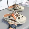 Zapatos de Agujeros de Suela Gruesa de Moda para Hombre Sandalias de Suela Gruesa para Aumentar la Altura Calzado de Playa Antideslizante