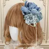 Pasador de Flor Lolita Hecho a Mano Original, Lujoso Accesorio para el Cabello de Novia, Pasador de Flor Hanfu, Adorno para el Cabello de Mujer Han de la Dinastía Qing