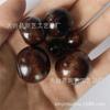 Cuentas Redondas de Madera de 25 mm Agujero Grande 10 mm Respetuosas con el Medio Ambiente Café Oscuro Cuentas Redondas de Madera Cuentas Sueltas Accesorios de Joyería DIY Cuentas