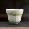 Taza de té de cerámica con flor de glicina pintada a mano, taza de maestro, taza individual, juego de té Kung Fu, taza de té, taza de té pequeña