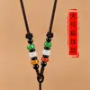 Collar Tejido a Mano con Cuerda Colgante Tricolor con Colgantes de Jade y Ágata, Varios Estilos de Cuerdas Colgantes a Juego, Cuerda Colgante Roja