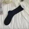 Calcetines Dopamina para Mujer, Calcetines de Media Pantorrilla con Bloques de Color de Moda con Bordes Enrollados, Puños de Doble Canalé, Versátiles, Transpirables, Calcetines Caídos, Estilo Delgado de Verano
