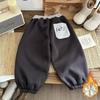 Pantalones Casuales Gruesos Cálidos con Forro de Felpa para Invierno de Niños Pantalones Jogger de Algodón para Niños y Niñas Pantalones de Bloques de Color Estilo Coreano para Bebés