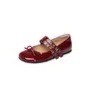 Sapatos Femininos Mary Jane de Pele de Ovelha com Laço e Tachas, Fivelas Duplas, Estilo Doce e Cool, Salto Escondido, Salto Baixo, Bico Redondo, Couro Genuíno 2026