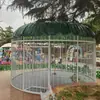 Gaiola decorativa de pássaro grande, extra grande, para exterior, em formato de pavão, de tubo galvanizado, reforçada, para parques, gaiola de papagaio com rede, metal.