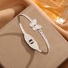 Moda Transfronteriza Pulsera de Acero de Titanio Caliente Femenina No Descolorante Elegante Versátil Personalidad Completa de Diamante Pulsera de Lujo Ligero Red Social Venta al por Mayor