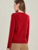 [100% Lã] Outono e Inverno Casual Mais Fácil de Combinar Para o Trabalho Gola Redonda Fio Diferente Camisa de Lã Tricô Feminina Base