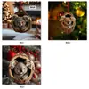 Coruja Transfronteiriça Decorações de Natal de Animais Pingentes para Árvore de Natal Pingentes Planos de Acrílico Pingentes para Carro