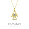 Collar de Corazón con Alas de Ángel Chapado en Oro Real con Diamante para Mujer Diseño de Alta Gama Sentido de la Moda Lujo Ligero Nicho Regalo para Viajes al Trabajo Festival