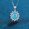 S925 Colar de Prata Esterlina Rosa Vermelho Amarelo Mar Azul Rosa Avermelhado Corte Nicho Moda Elegante Jóias de Prata