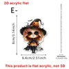 Fantasma Rosado Lindo de Halloween Sosteniendo una Paleta Colgante Plano de Acrílico Decoración Festiva Adorno Atrezo