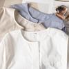 Camiseta de manga larga con cuello redondo para mujer, jersey de algodón con media tapeta, estilo francés, original japonés, para exportación de comercio exterior