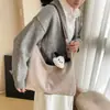 Moda Retro Elegante Bolsa Grande de Axila para Mulheres 2025 Nova Grande Capacidade Cor Sólida Bolsa de Ombro Casual Bolsas Tote para o Dia a Dia