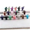 Pendente de Cogumelo de Cristal de Jade Natural 20mm Pedra Olho de Tigre Cristal Rosa Pedra Semi-Preciosa Pingente de Colar Joias DIY Atacado