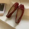Zapatos bajos planos estilo francés con lazo para mujer, nuevos para 2026 primavera y otoño, mocasines planos vintage de brisa suave para la noche