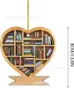 23 Novas Decorações de Natal Amantes de Livros Coração Decorações de Bibliotecário Penduricalhos para Carro Decorações para Casa