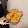 Chinelos Birkenstock para Uso Externo Feminino Verão 2025 Novos Solado Grosso Aumento de Altura Biqueira Meia-Calça Solado Macio Versátil Preguiçoso Sapatos de Praia
