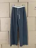 Recomendado! Essencial de Outono ~ Calça de Perna Larga Color Blocking Cinza Costurada para Mulheres, Macia, Confortável e Emagrecedora Calça Foice
