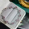 Venda quente transfronteiriça s925 prata esterlina incrustada cultivo de laboratório pulseira Alexander pedra que muda de cor pedra principal 4x6mm