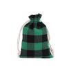 Bolsas de Regalo a Cuadros Navideñas, Bolsas Pequeñas de Tela de Algodón con Cordón, Bolsas para Empaquetar Dulces de Regalo, Bolsas de Regalo con Cordón