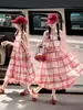 Vestido Chaleco sin Mangas a Cuadros Estilo Coreano Nuevo de Verano para Niñas Mayores, Vestido de Princesa, Vestido Largo Holgado de Algodón y Lino