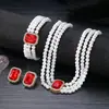 Collar Corto de Perlas Sintéticas Elegante Retro Francés Transfronterizo Europeo y Americano Conjunto de Joyería de Perlas Sintéticas Multicapa Personalizado