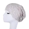 Sombrero Pañuelo de Cabeza Estilo Nuevo, Gorro Base, Pañuelo de Gasa, Pañuelo de Cabeza con Pedrería, Gorro Cómodo para Ponerse