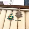 142 Colgantes de Navidad Colgantes de Aleación con Gota de Aceite Accesorios para Joyería DIY Colgante de Papá Noel Muñeco de Nieve Campana