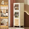 Gabinete de almacenamiento multicapa tipo cajón de 36-42 cm, gabinete de almacenamiento para mesita de noche/baño, gabinete de cocina con ruedas, diseño de puerta abierta, gabinete para espacios estrechos