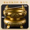 Cuenco del Tesoro para Atraer la Fortuna para la Entrada, Cuenco de Cobre Giratorio, Utensilio de Cobre con Sapo Dorado, Decoración para el Hogar Estilo Chino, Quemador de Incienso de Cobre