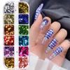 Lantejoulas de Manicure Novas Transfronteiriças Quadrado Tridimensional Diamante Polígono Lantejoulas Mágicas a Laser Dinâmico