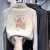Roupa íntima infantil quente de gola alta parcial para outono e inverno, top estiloso de manga comprida para meninas, camiseta básica redonda de veludo alemão da moda