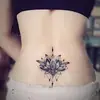 Pegatina de Tatuaje Estilo Nuevo Antiguo Transfronterizo Sombra de Tinta Flor de Loto Ins de Aspecto Elevado Impermeable de Larga Duración Cintura y Abdomen Sexy Chica Sexy