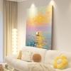 Navegação Tranquila, Vista para o Mar, Pintura Decorativa para Sala de Estar, Textura Artística Moderna e Simples, Pintura para Pendurar em Restaurante, Mural para Hall de Entrada