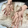 Exquisitos Tatuajes Temporales de Henna con Patrón de Perlas y Corazón, Set Completo para el Dorso de la Mano y la Muñeca, Tatuajes Temporales Impermeables Étnicos Exóticos