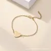 Accesorios Populares de Acero Inoxidable para Prensado de Arena de Múltiples Especificaciones Pulsera Moda Trébol de Cuatro Hojas Mariposa Libélula Corazón de Melocotón Pulsera Pulsera