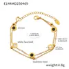Azúcar Estilo Francés Diseño Blanco y Negro Doble Cara Números Romanos Redondo Marca Collar Pulsera para Mujer Joyería de Lujo Ligero traje Accesorios