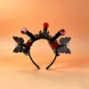 Tocado de Halloween Sombrero Mágico de Bruja Diadema Decoración de Maquillaje Diadema de Encaje Horquilla de Calabaza Accesorio para el Cabello de Fantasma