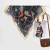Lenço Pequeno de Seda Retrô Versátil para Mulheres, Estilo Palaciano, Lenço de Seda Estampado Elegante, Lenço Quadrado, Protetor de Pescoço