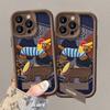 Cordão de Pescoço Denim Bordado Cachorrinho Suportável Adequado para Capa de Telefone Apple 16Pro Pele de Cordeiro 15 Silicone 17/14 Anti-Queda