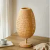 Lámpara de Mesa Clásica de Estética de la Dinastía Song, Lámpara de Mesita de Noche para Dormitorio, Pintura Artística de Madera de Nuevo Estilo Chino, Lámpara de Mesa Zen de Sala de Té Estilo Chino