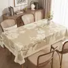 Mantel Floral Retro de Lujo de Gama Alta Impermeable a Prueba de Aceite Lavable Resistente al Calor Cojín Protector de Escritorio de Cuero para Mesa de Comedor