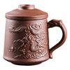 Taza de arena púrpura Yixing con tapa y filtro, taza de té, taza de salud para oficina, taza grande de cerámica para maestros, juego de té de Kung Fu