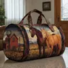 2026 Nova Série Animal Cavalo Transfronteiriça Bolsa de Viagem Acolchoada Portátil para Curta Distância Bolsa Multifuncional para Esportes Fitness