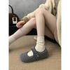 Sapatos Peludos para Roupas de Inverno Femininas Novo Estilo Coreano Estilo Fada Sapatos de Algodão Quentes com Pelúcia Sapatos Planos Mary Jane